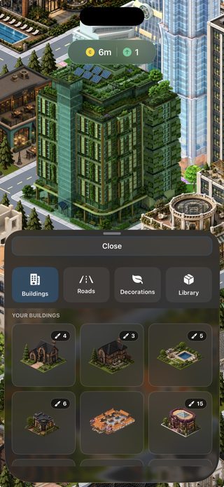 Scaffold city with the building library open